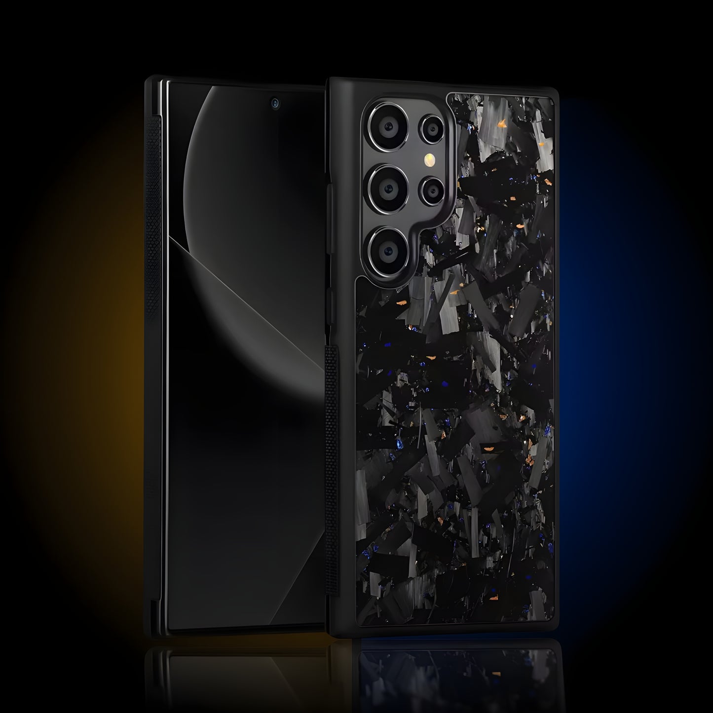 Forged Carbon Fiber Samsung Case - Forged Blue Gold